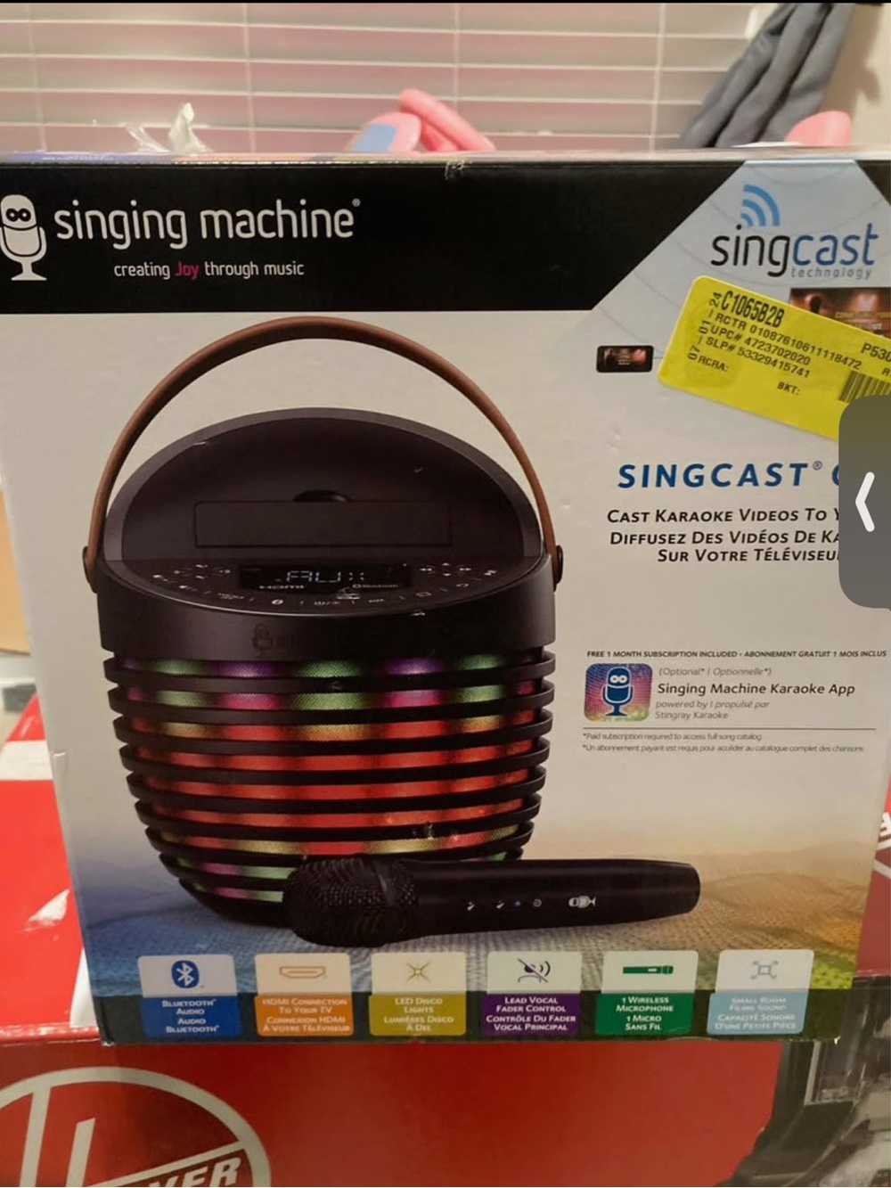 SingCast Portable Karaoke Speaker - Black with Multicolor LED